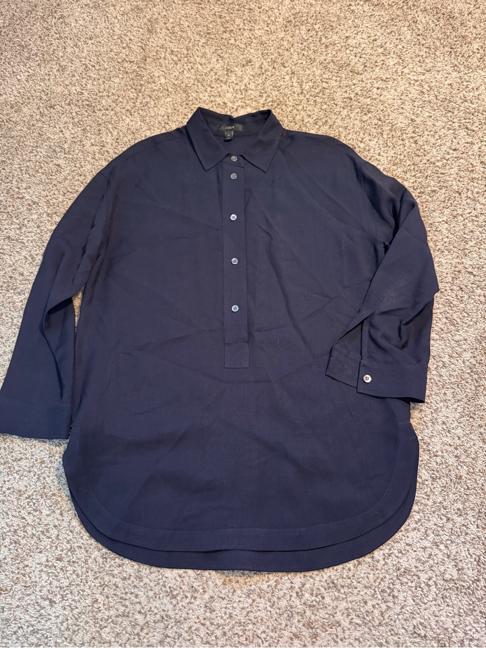 J.Crew Drapey Oxford Crepe Popover Shirt - XS